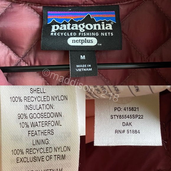 Patagonia AlpLight Down Jacket Dark Ruby Medium Windproof Packable Burgundy M - Picture 11 of 12